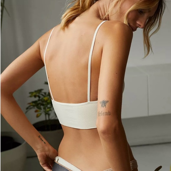 Free People Ali Low-Back Seamless Bra, Xs/Small, in ivory. - Picture 3 of 16